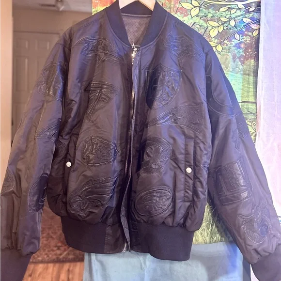Jeff Hamilton Limited Edition Reversible NFL Detroit Lions Leather Bomber Jacket